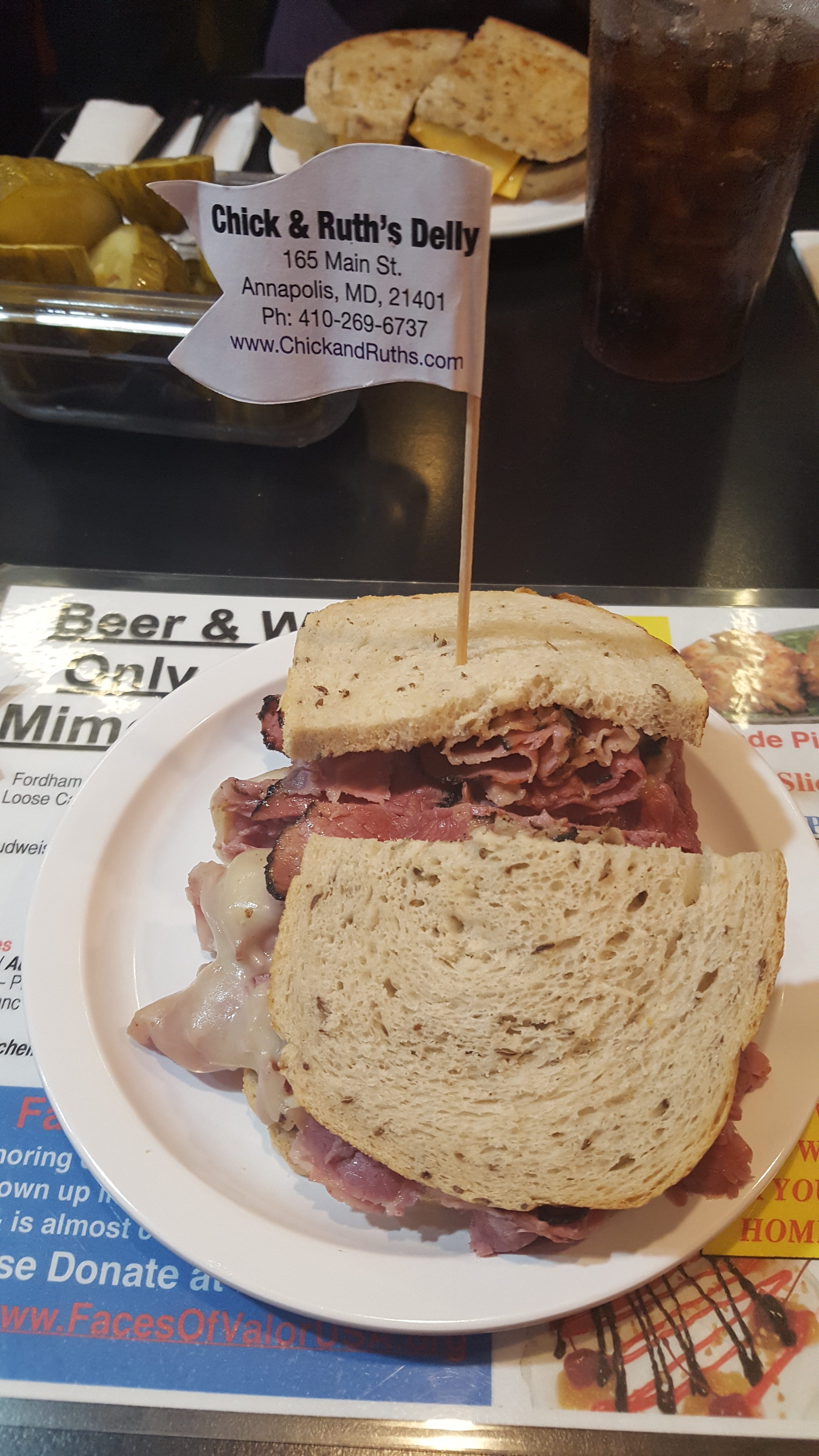 My Pastrami Sandwich at Chick & Ruth's Delly, Annapolis, MD